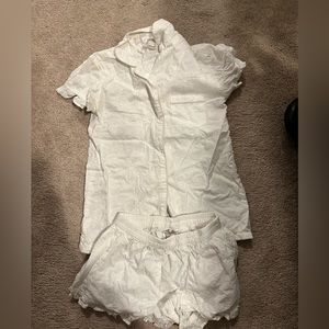 White pj set, great for brides